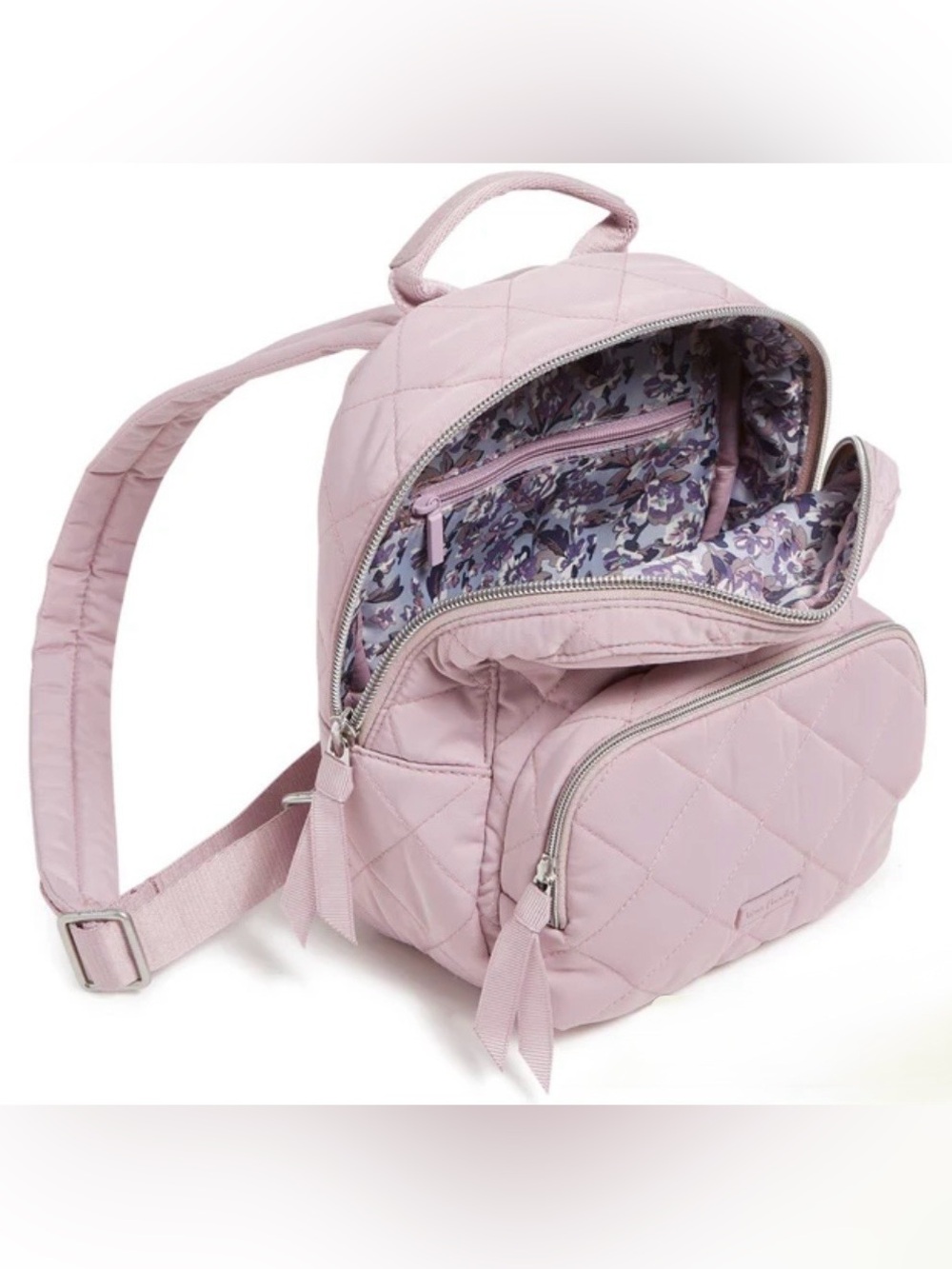 NWT Vera Bradley Quilted Performance Twill Mini Backpack in Pink Hydrangea